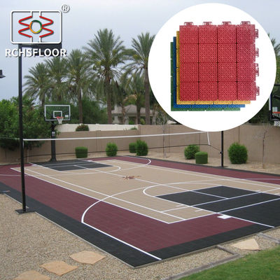البلاط الرياضي التنسية الطابعة 340*340*18.1mm ملعب كرة السلة البلاستيكية