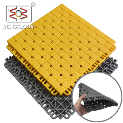 16mm TPE ملعب الرياضة السطح البلاطات الملعب البادمينتون في الهواء الطلق